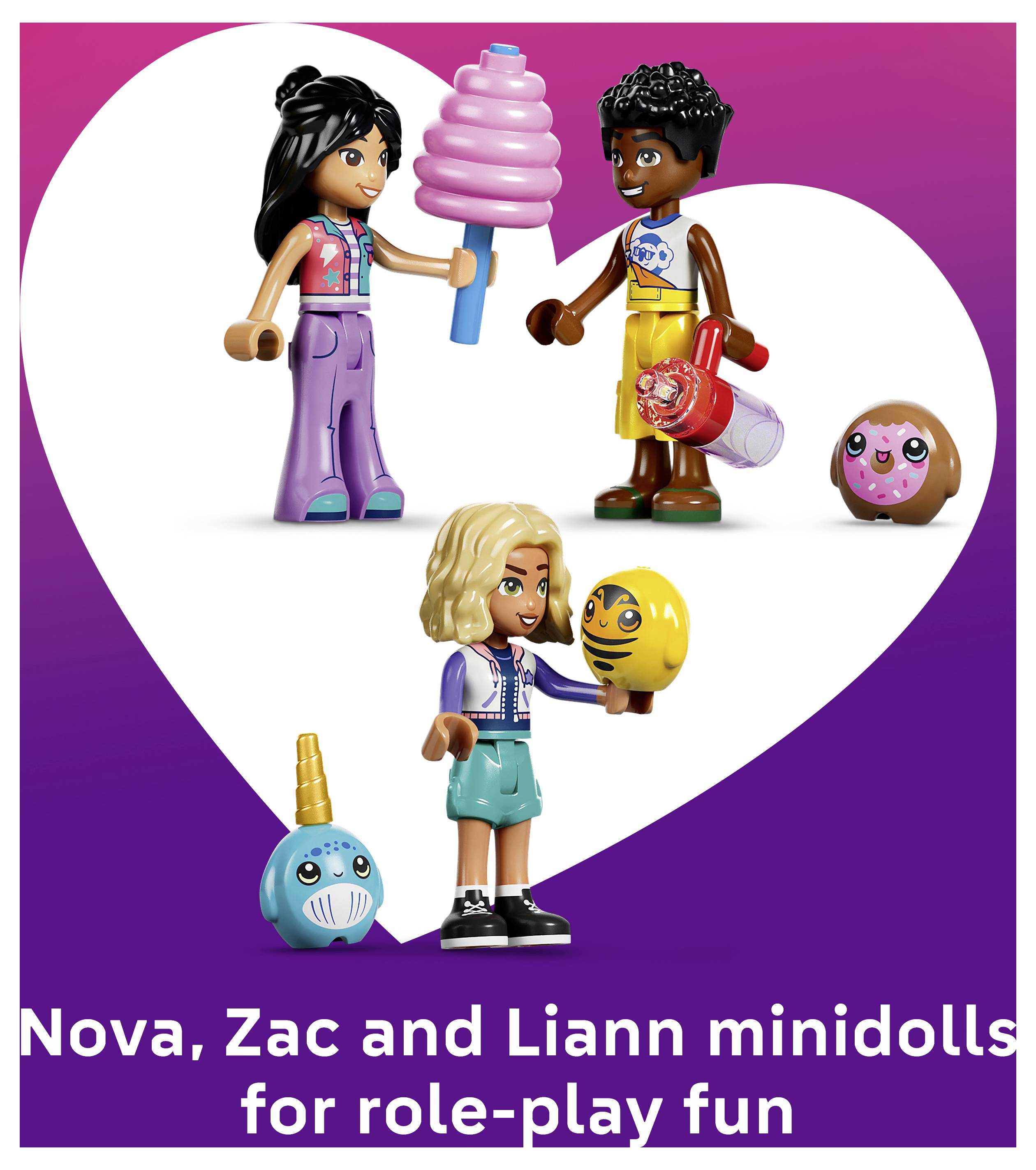 42700 LEGO® FRIENDS Kolečko na muffin; hračky pro zábavní parky na napodobeniny s 3 hracích figurkami a množstvím vavého-4