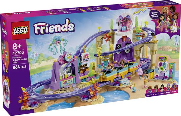42703 LEGO® FRIENDS Achterma ježera; hrací sada se 5 hrnkami, Bubble-tea stavem, nádhernou plošinou pro mlže a pool