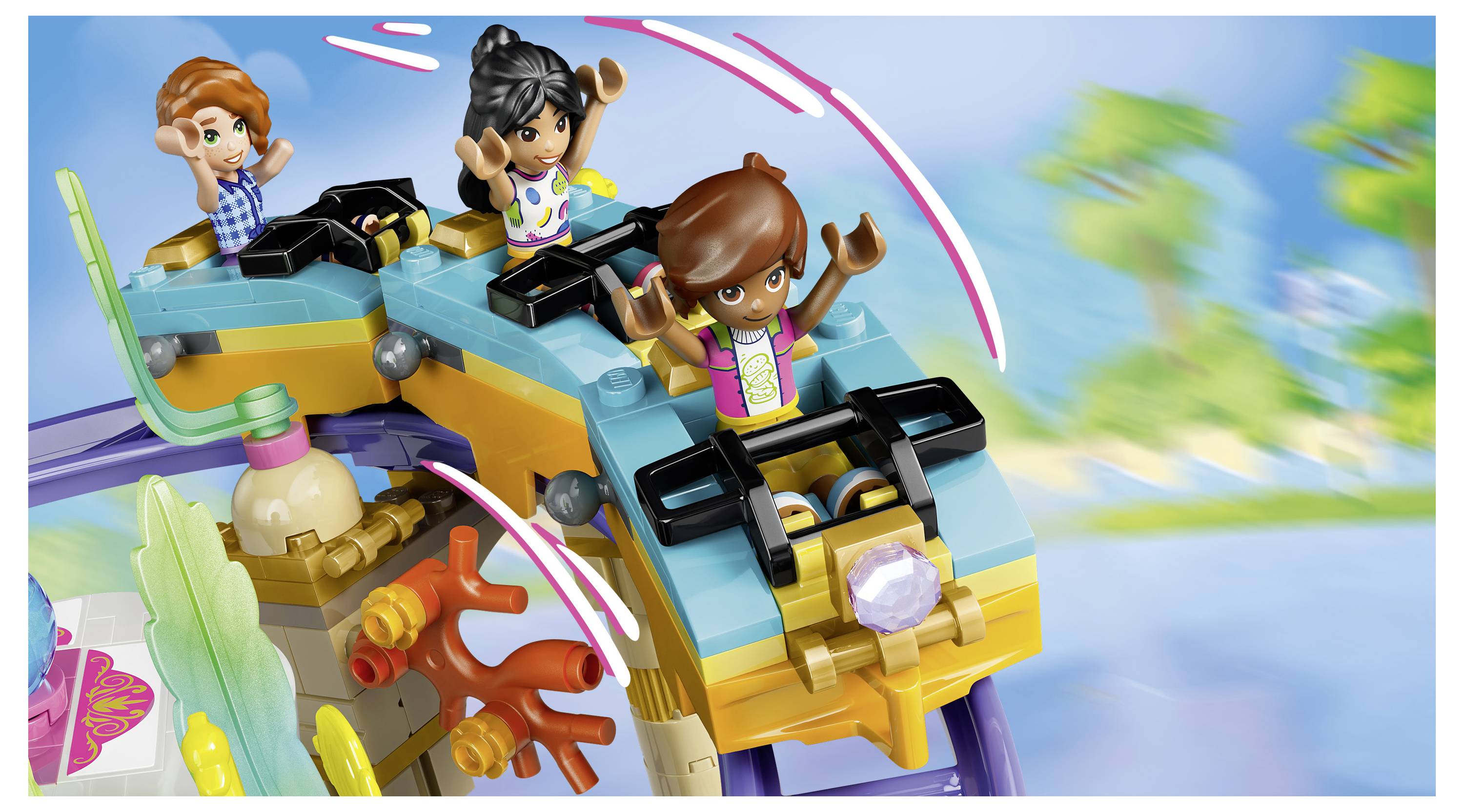 42703 LEGO® FRIENDS Achterma ježera; hrací sada se 5 hrnkami, Bubble-tea stavem, nádhernou plošinou pro mlže a pool-7
