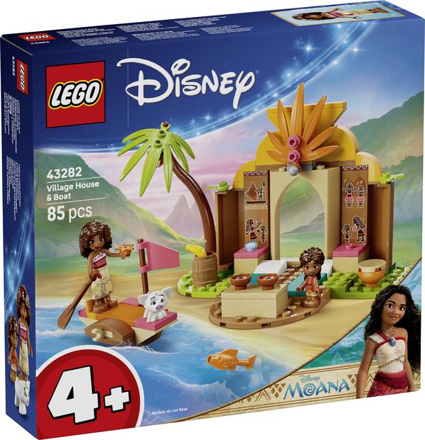 43282 LEGO® DISNEY Vaiana Vaianas Hutte a Boot; hračky s figurkami Simea a PUA