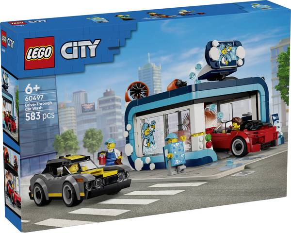 60497 LEGO® CITY Humterstrasse s 2 hračkami, otáčejícími se kartáči, vodními pelety a vysavačovou stanicí