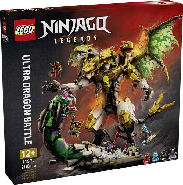 71872 LEGO® NINJAGO S drakem Duell; hračka na staveniště; pohyblivé drache ke hraní a vystavování