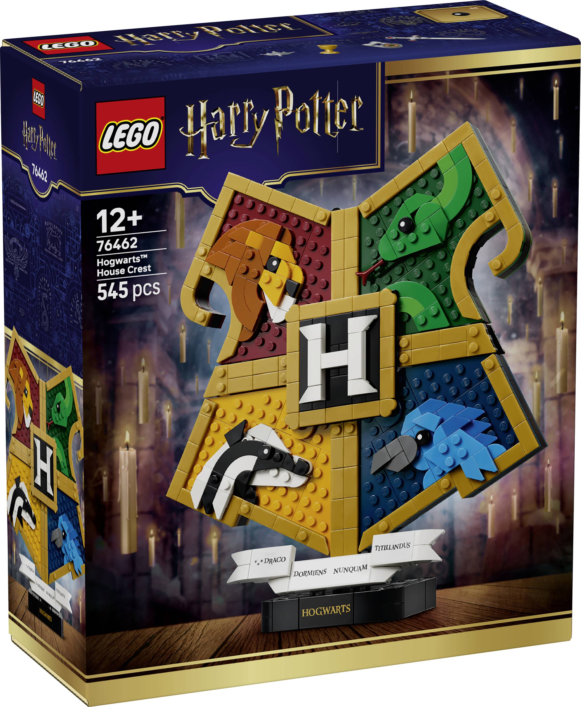Sada LEGO Harry Potter Hodiny Bradavic - Znak domu, 12+, 74662, 545 dílů, zobrazující stavitelný znak Bradavic se zvířaty domů a písmenem H.