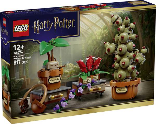 76474 LEGO® HARRY POTTER™ Zámek Hogwarts™ a rostliny z bylinné náplně. Sada pro hraní a vystavení
