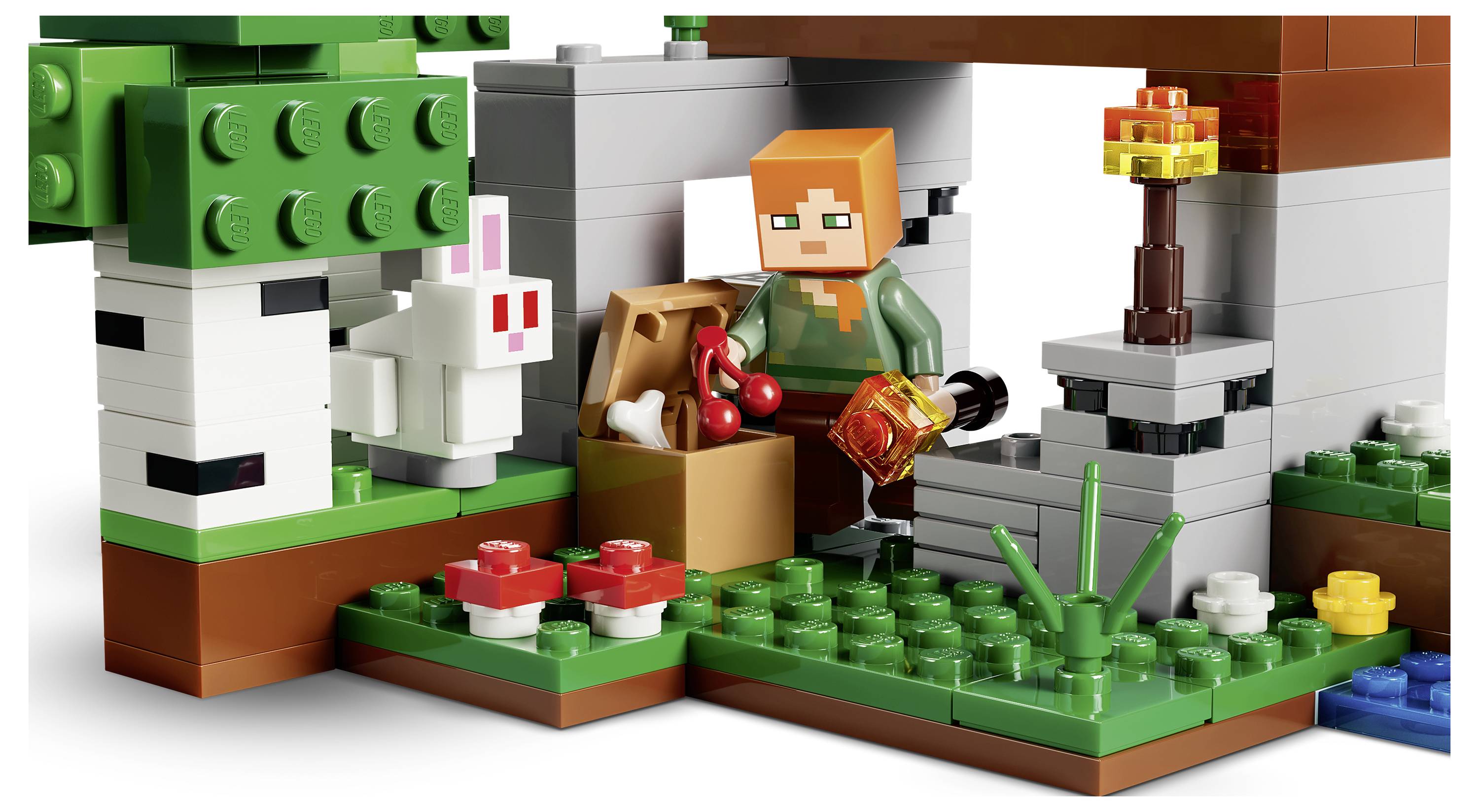 21593 LEGO® MINECRAFT První dobrodružství v noci; sada Minecft s Alex, skeletem a Creeperem-9