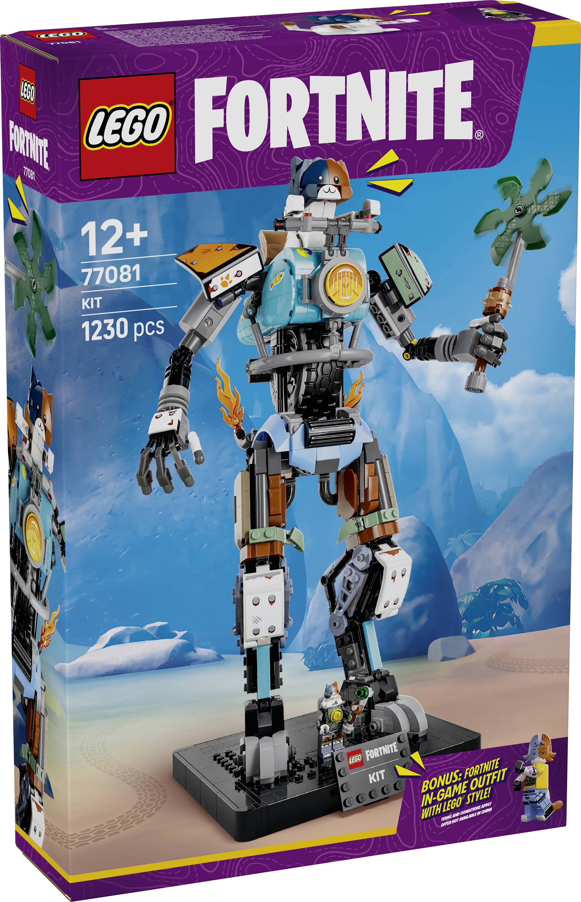 Krabice sady LEGO Fortnite s figurkou mechanismu 12+, 1230 dílků, sada 77081.