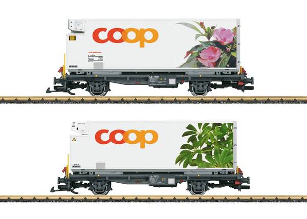 LGB L45885 G Sada kontejnerových vozů „coop®“ RIB