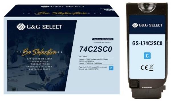 G&G Toner náhradní Lexmark 74C2SCE kompatibilní  azurová 7000 Seiten  GS-L74C2SC0