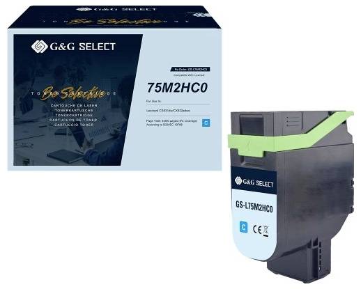 Tonery cartridge G&G SELECT s obalem a cartridgem, označené '75M2HC0' a 'GS-L75M2HC0', zobrazené na bílém pozadí.