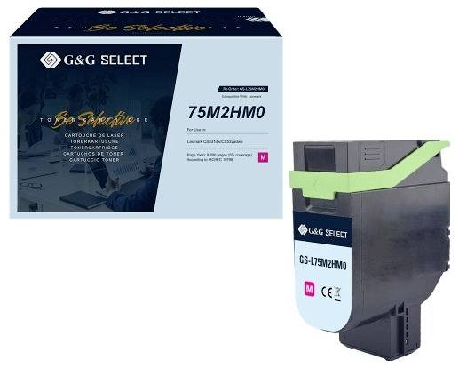 Toner G&G Select magenta model 75M2HM0 pro tiskárny Lexmark C3224dw/cx321adwe, včetně krabice a toneru.