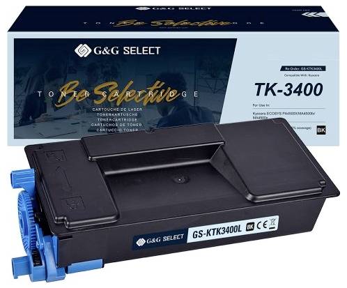 Tonerová cartridge G&G Select TK-3400 černá zobrazená se svým originálním obalem produktu.
