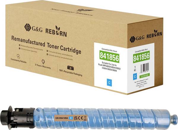 G&G Toner náhradní Ricoh 841856 kompatibilní  azurová 22500 Seiten  GR-R841856