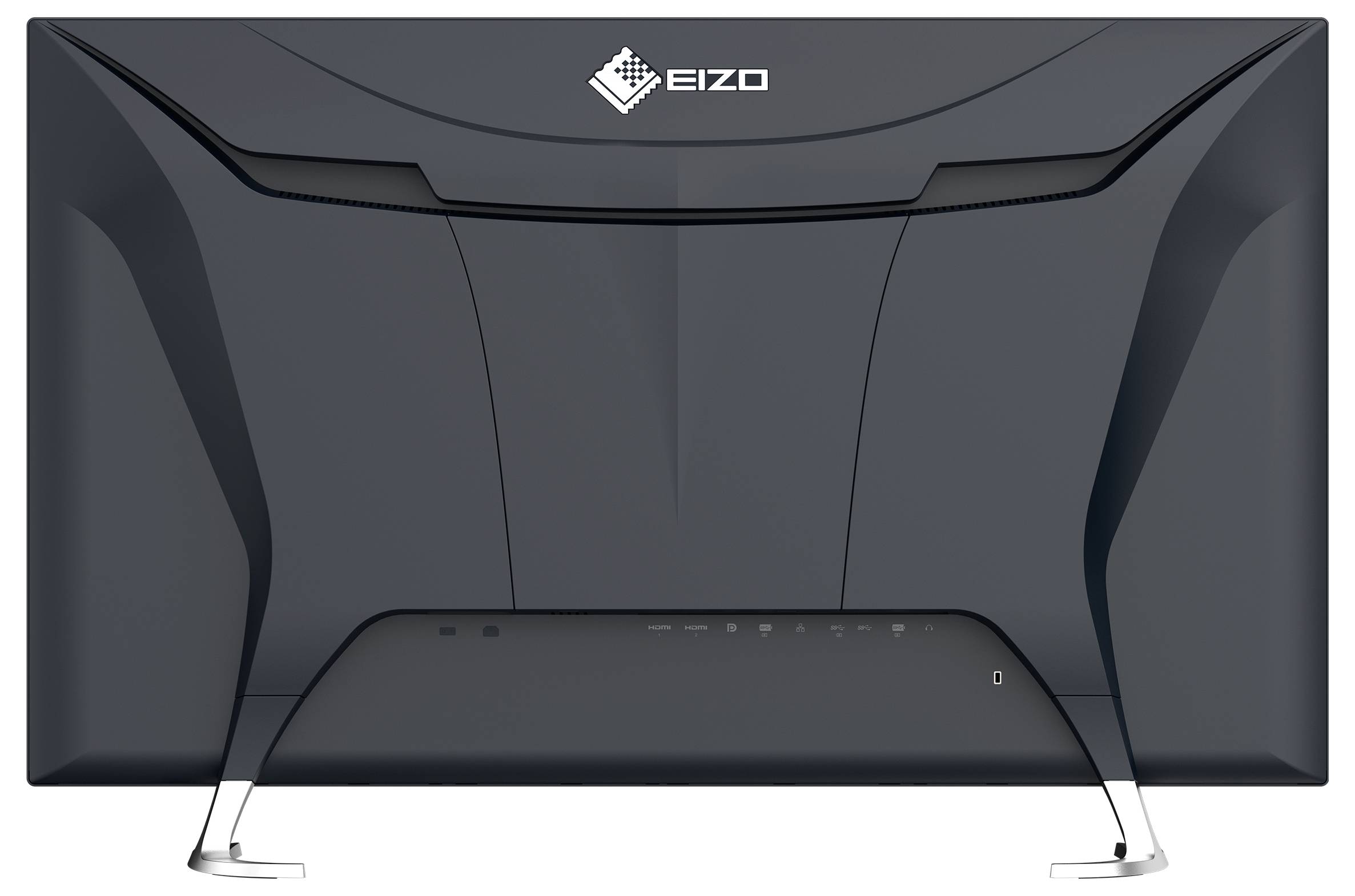 Boční pohled na bílý All-in-One stolní počítač na podstavci, který ukazuje tenký monitor a zadní/boční porty USB a audio.