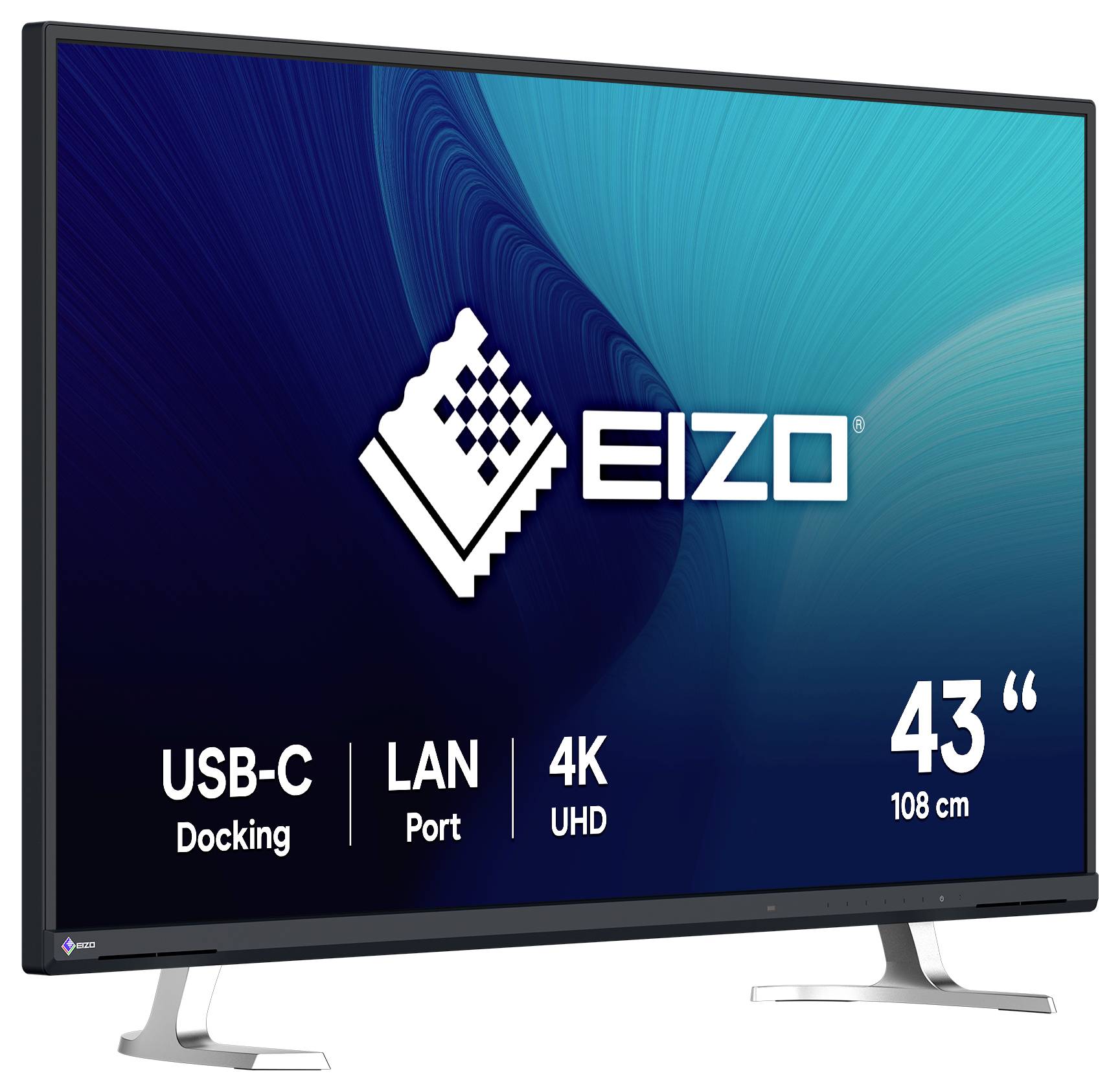 EIZO 43palcový monitor 4K UHD s dokovací stanicí USB-C a portem LAN
