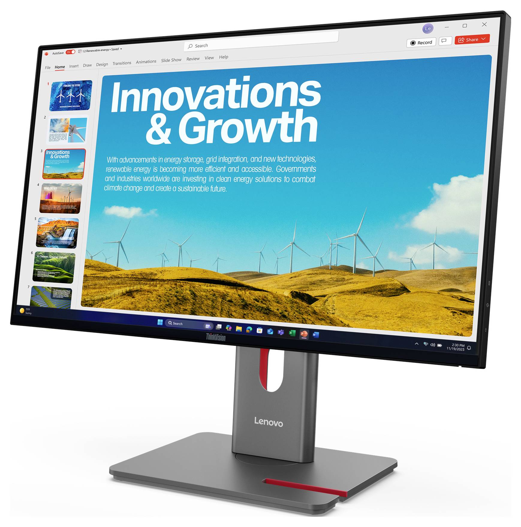 Lenovo ThinkVision LCD monitor 60.5 cm (23.8 palec)2560 x 1440 Pixel, 16:9, 6 ms, IPS LCD-10