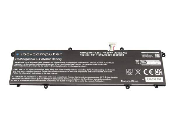 ipc-computer akumulátor do notebooku Akku 0B200-03580200 REPLACE 11.55 V 4250 mAh IPC-Computer