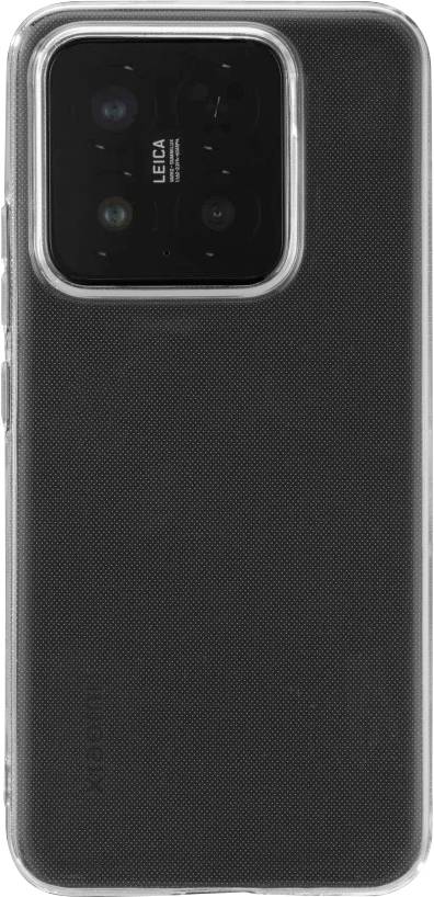 Zvětšený pohled na zadní stranu černého smartphonu s velkým čtvercovým fotoaparátem Leica a strukturovaným pouzdrem.