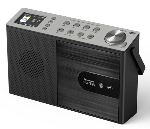 soundmaster EliteLine  RCD1190SW stolní rádio, DAB+, FM, Bluetooth, DAB+, AUX, FM, CD, funkce alarmu, černá