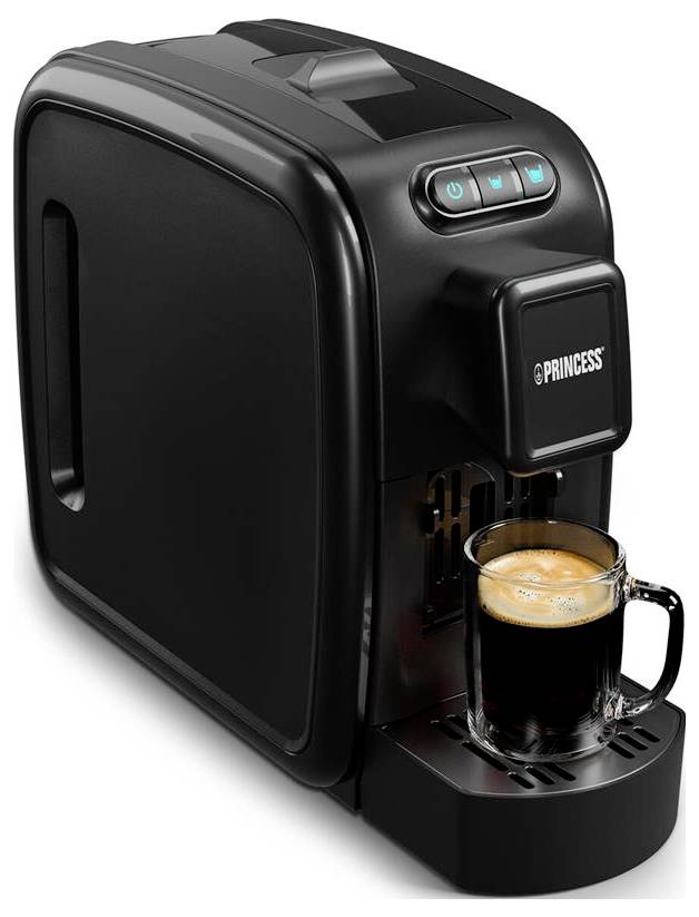 Kávovář Black Princess pro jednu porci černe espresso do skleněného hrnku na jeho odkap.