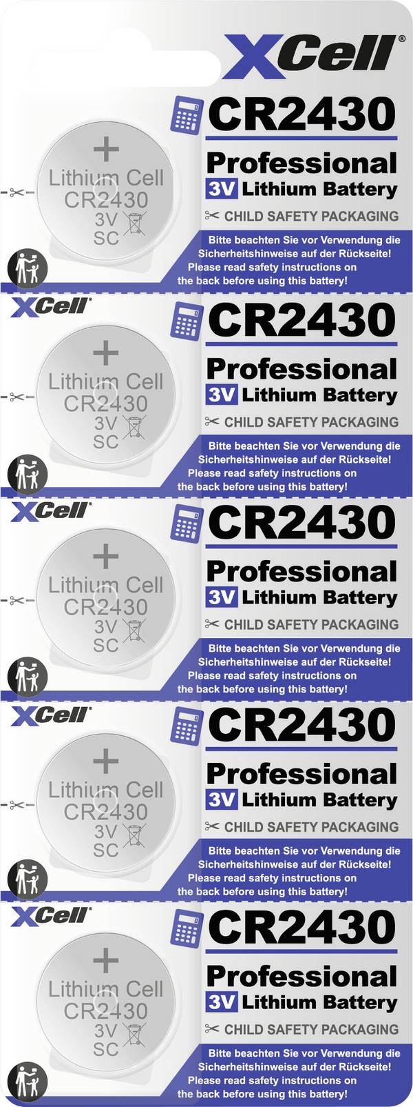 XCell knoflíkový článek CR 2430 3 V 5 ks 290 lithiová