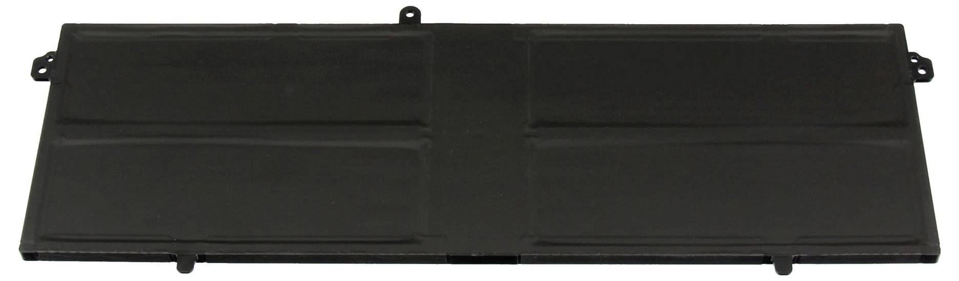 Černý obdélníkový elektronický panel nebo kryt s montážními ušima a klipsami na bílém pozadí.