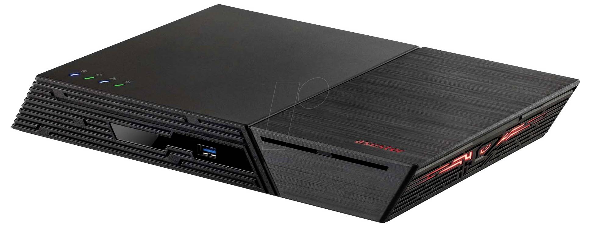 Černý herní laptop Lenovo s matným kovovým povrchem a červeným akcentním osvětlením, zobrazený zavřený v úhlu na bílém pozadí.