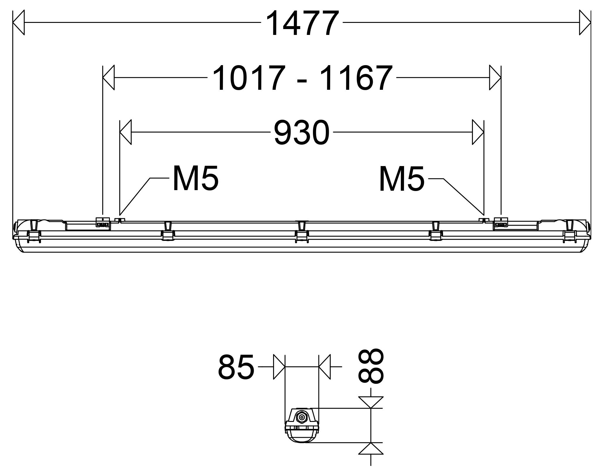 Schuch 167 15LG2 VARIO LED světlo do vlhkých prostor LED 43 W bílá šedá-1