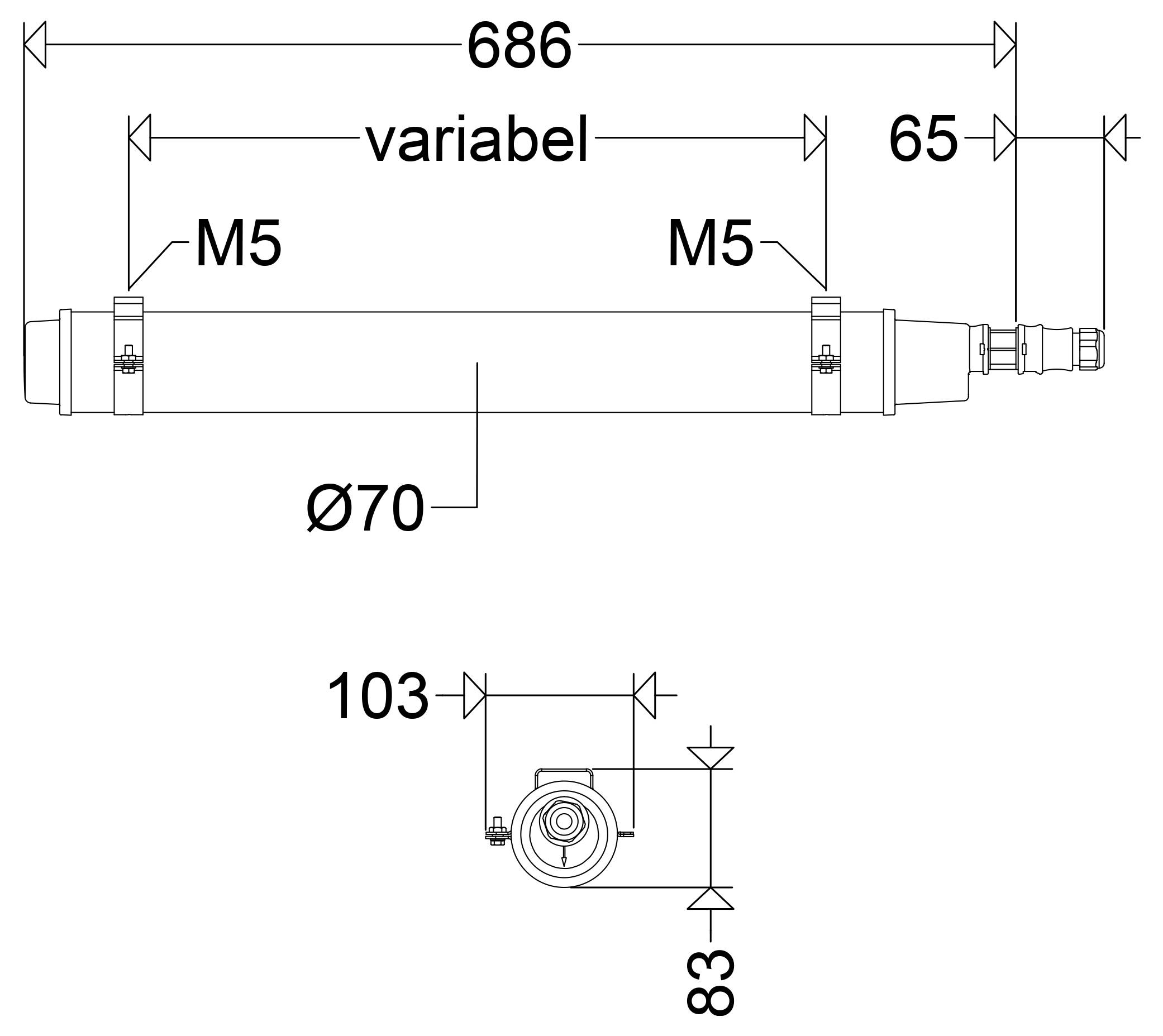 Schuch 107 06L12 XR DIMD Trubicové LED světlo LED 10 W bílá bílá-1