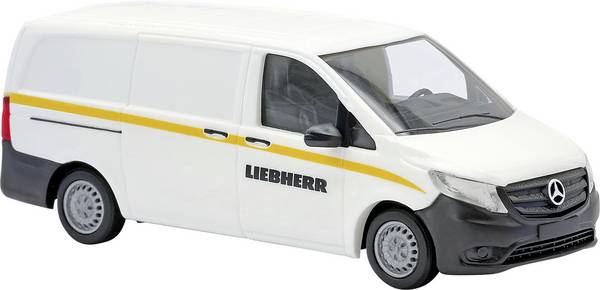 Busch 54805 H0 model autobusu, model zásahového vozidla  Mercedes Benz Vito, Liebherr