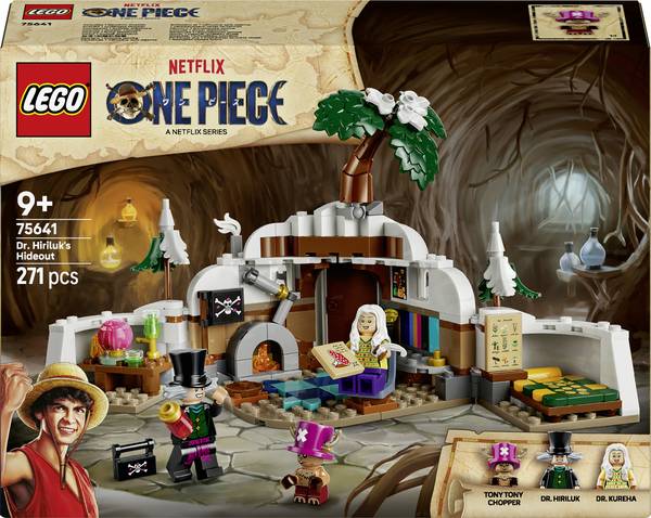 75641 LEGO® ONE PIECE Ukrývky na bázi DOC; hračky pro virtuální refilaci Netflix; dárek pro děti od 9 let; pokojová dekorace; diorama z modulů s mini figurkou chopper