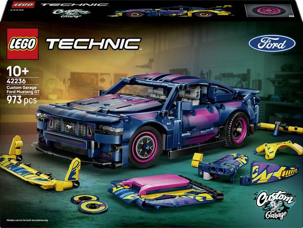42236 LEGO® TECHNIC Ford Mustang GT Auto z tuningové dílny; přizpůsobitelné autíčko na hraní; závodní auto s řízením a 8-válcovým pístovým motorem; dárkové nápady pro děti od 10 let