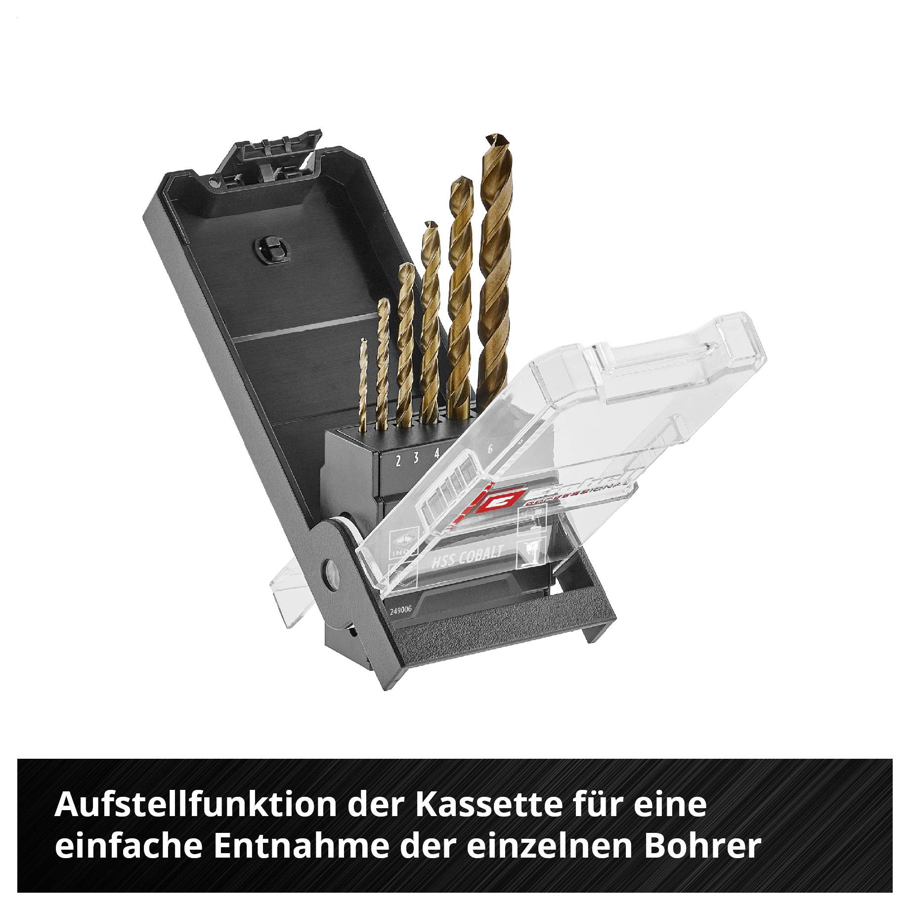 Einhell 249006 HSS-Co sada spirálových vrtáku do kovu 2 mm, 3 mm, 4 mm, 5 mm, 6 mm, 8 mm 1 sada-7