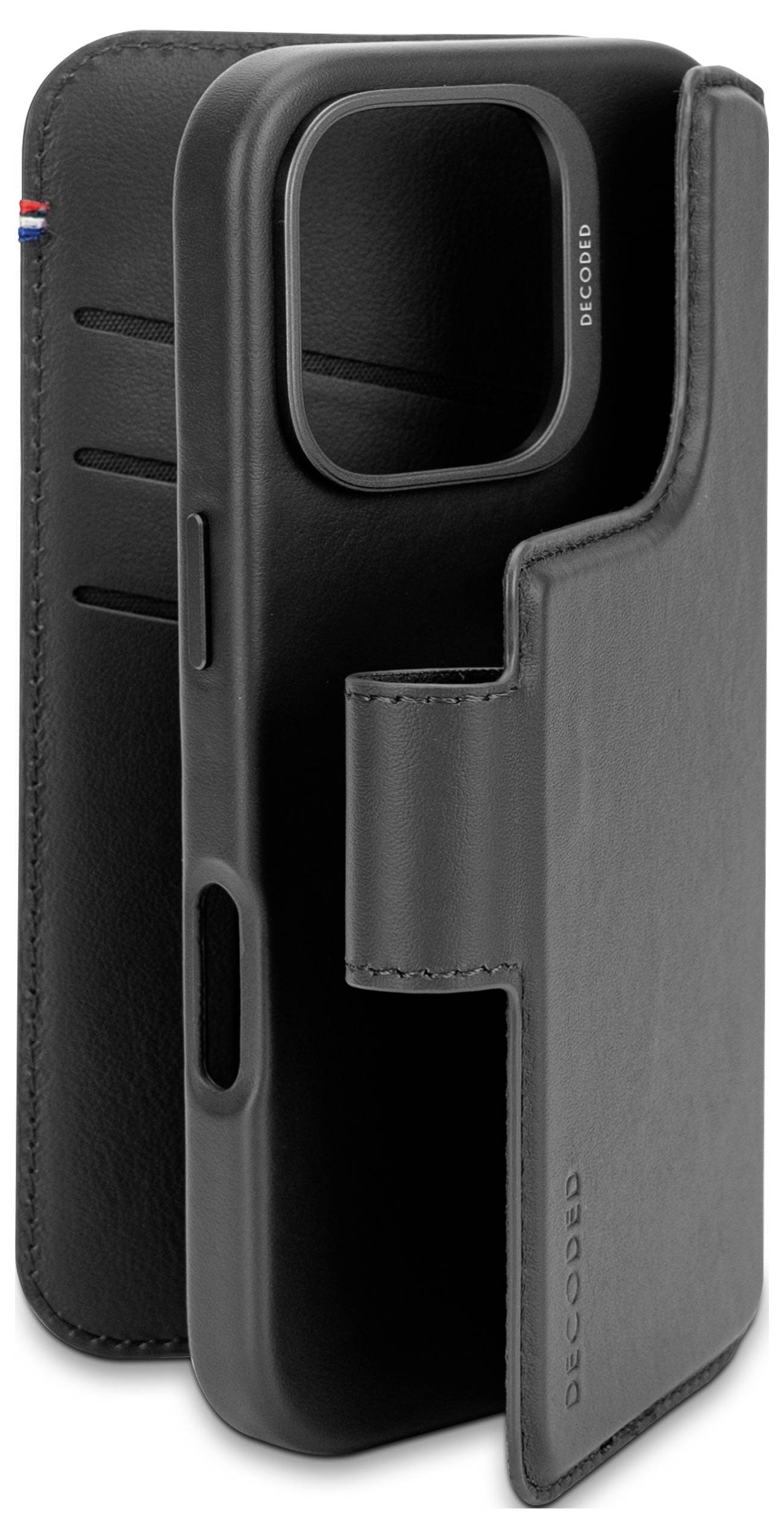 Decoded Decoded Leather Detachable Wallet iPhone zadní kryt na mobil iPhone 16 černá D25IPO16PDW5BK-1