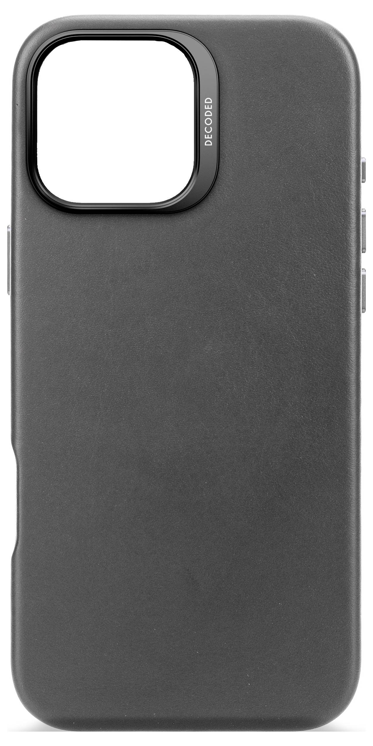 Decoded Decoded Leather Backcover iPhone 16 Pro zadní kryt na mobil iPhone 16 Pro Max černá D25IPO16PMBC1BK-6