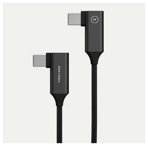 Moment Kabel USB-C USB 4.0 USB-C ® zástrčka, USB-C ® zástrčka 10 cm černá 90° zatočeno doleva 107-160-0
