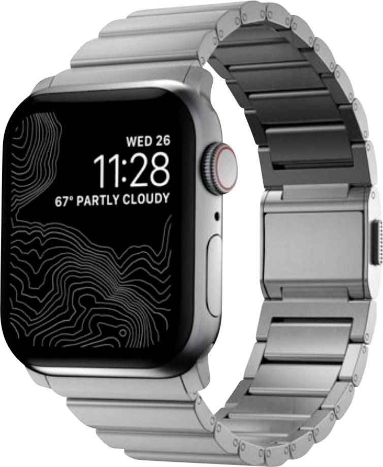 Nomad Strap Titanium Natural V3 46mm/49mm Poutko na zápěstí stříbrná