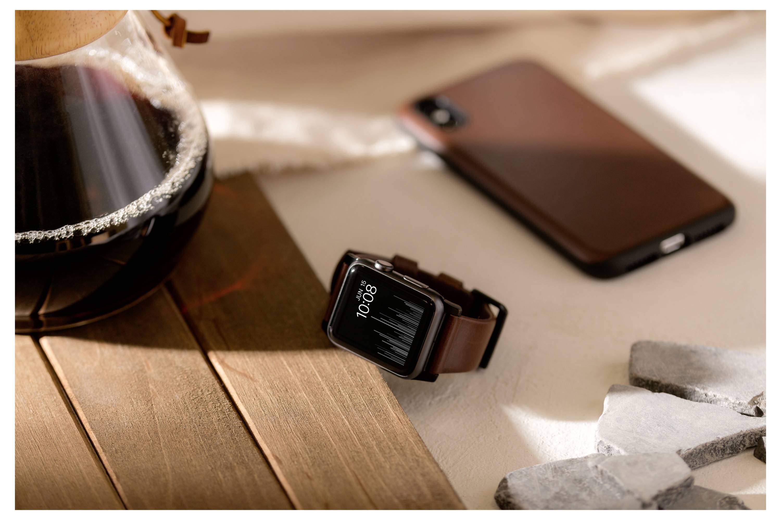 Nomad Modern Lthr. Brown Connect. Poutko na zápěstí hnědá-21