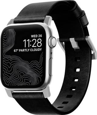 Nomad Modern Lthr. Black connect. Poutko na zápěstí  Silver, černá