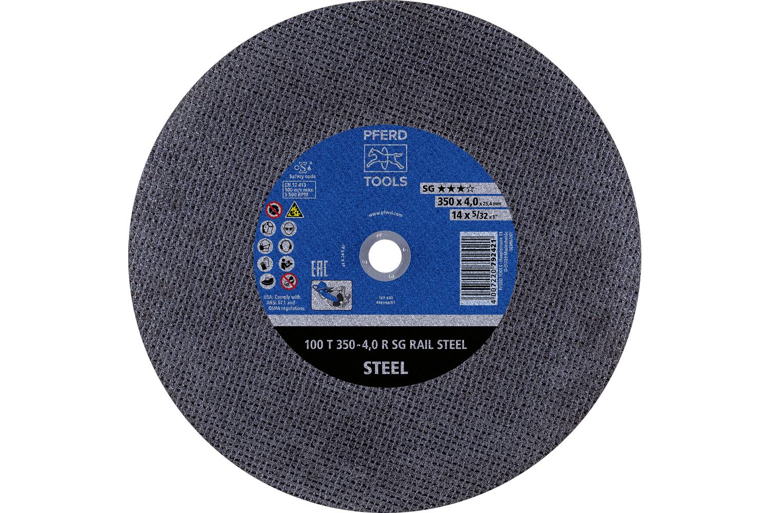 PFERD TOOLS 100 T 350-4,0 R SG RAIL STEEL/25,4 66323665 Řezný kotouč 350 mm 10 ks-0