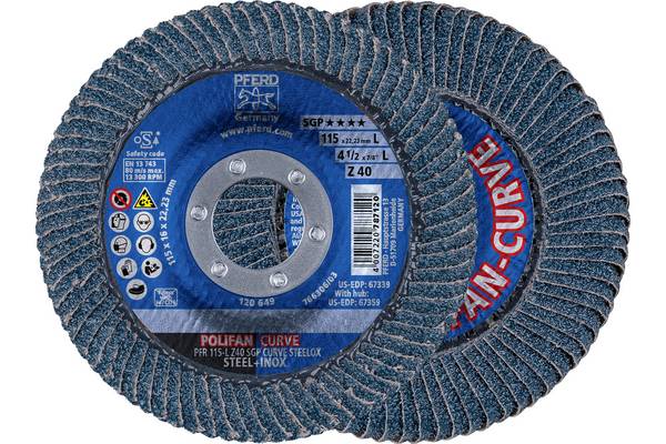 PFERD TOOLS 67698042 Sada lamelových brusných kotoučů Průměr 115 mm Zrnitost=40 2 ks