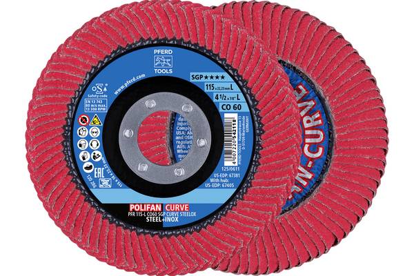 PFERD TOOLS 67698046 Sada lamelových brusných kotoučů Průměr 115 mm Zrnitost=60 2 ks