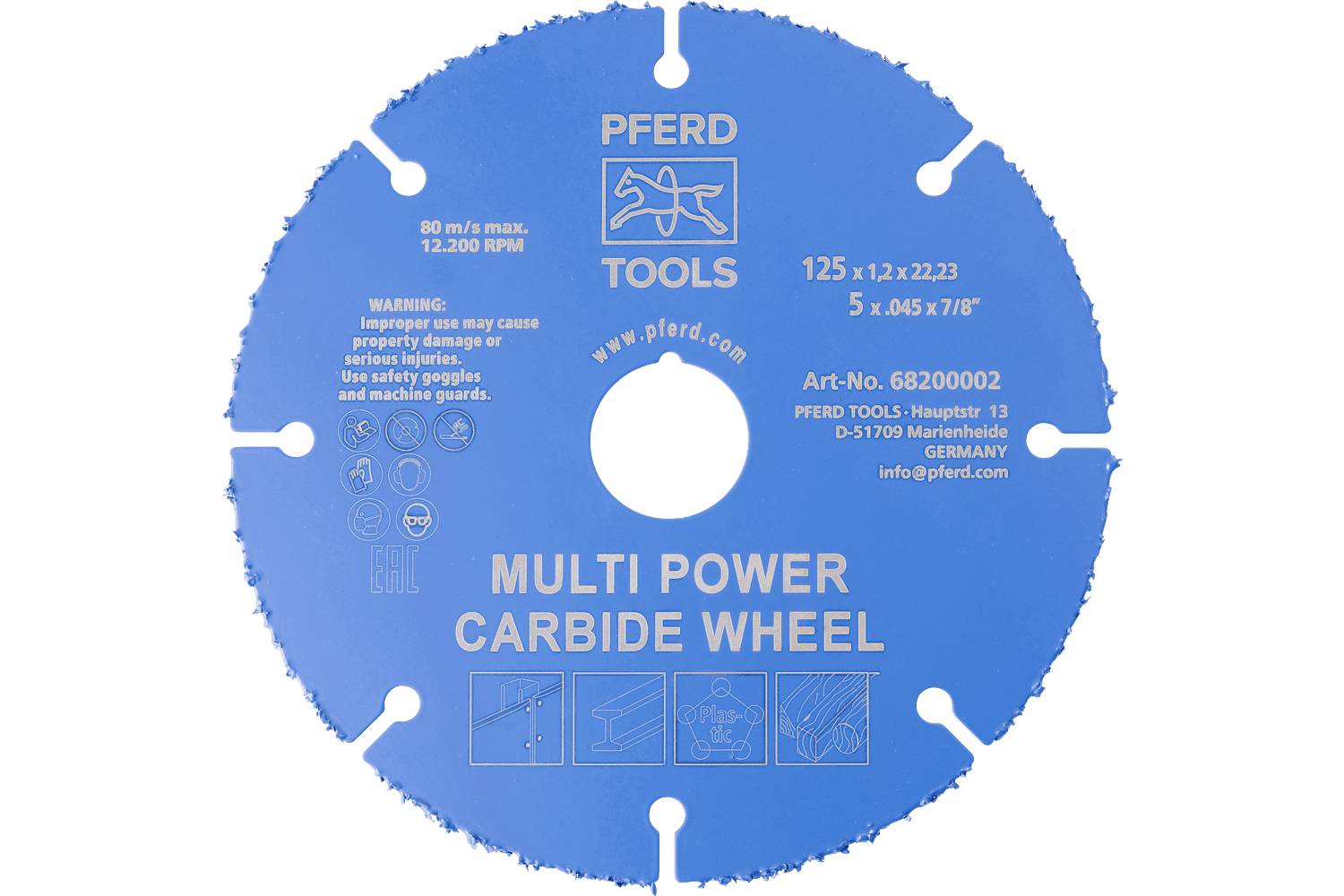 PFERD TOOLS POS MULTI POWER CARBIDE WHEEL DS 125X1,2X22,23 68200002 Řezný kotouč 125 mm 1 ks-0