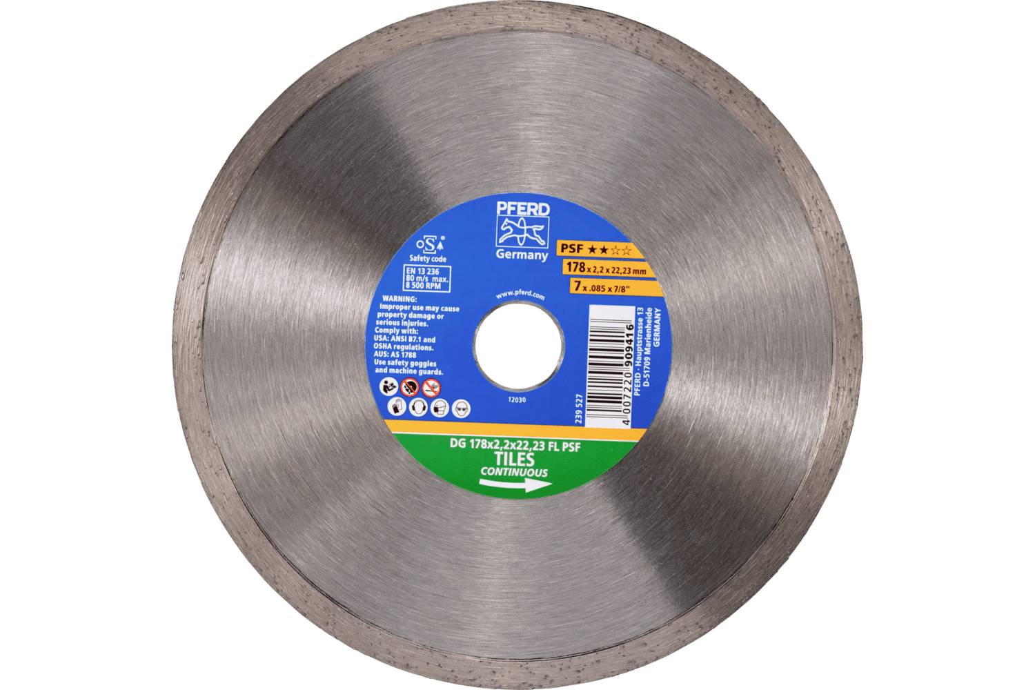 PFERD TOOLS 68300049 DG 178 x 2,2 x 22,23 FL PSF diamantový řezný kotouč Průměr 178 mm Ø otvoru 22.23 mm obklady 1 ks-0