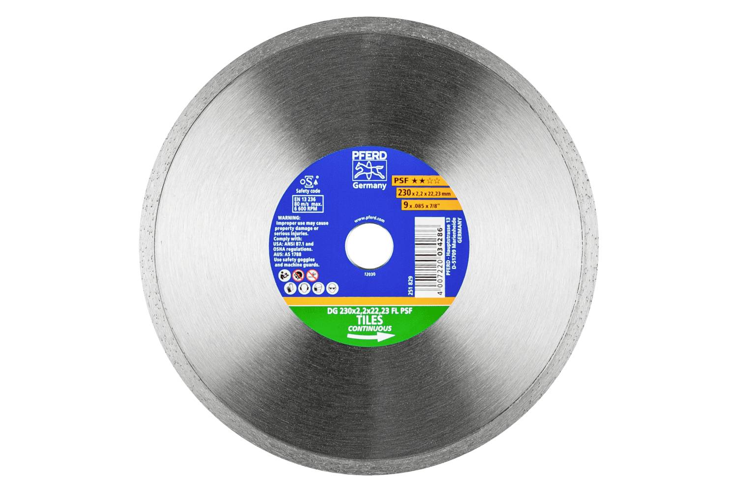PFERD TOOLS 68300051 DG 230 x 2,2 x 22,23 FL PSF (ZA) diamantový řezný kotouč Průměr 230 mm Ø otvoru 22.23 mm obklady 1 -0
