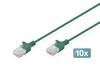 Digitus DK-1618-020S-G-10 RJ45 síťové kabely, propojovací kabely CAT 6 U/UTP 2 m zelená 10 ks