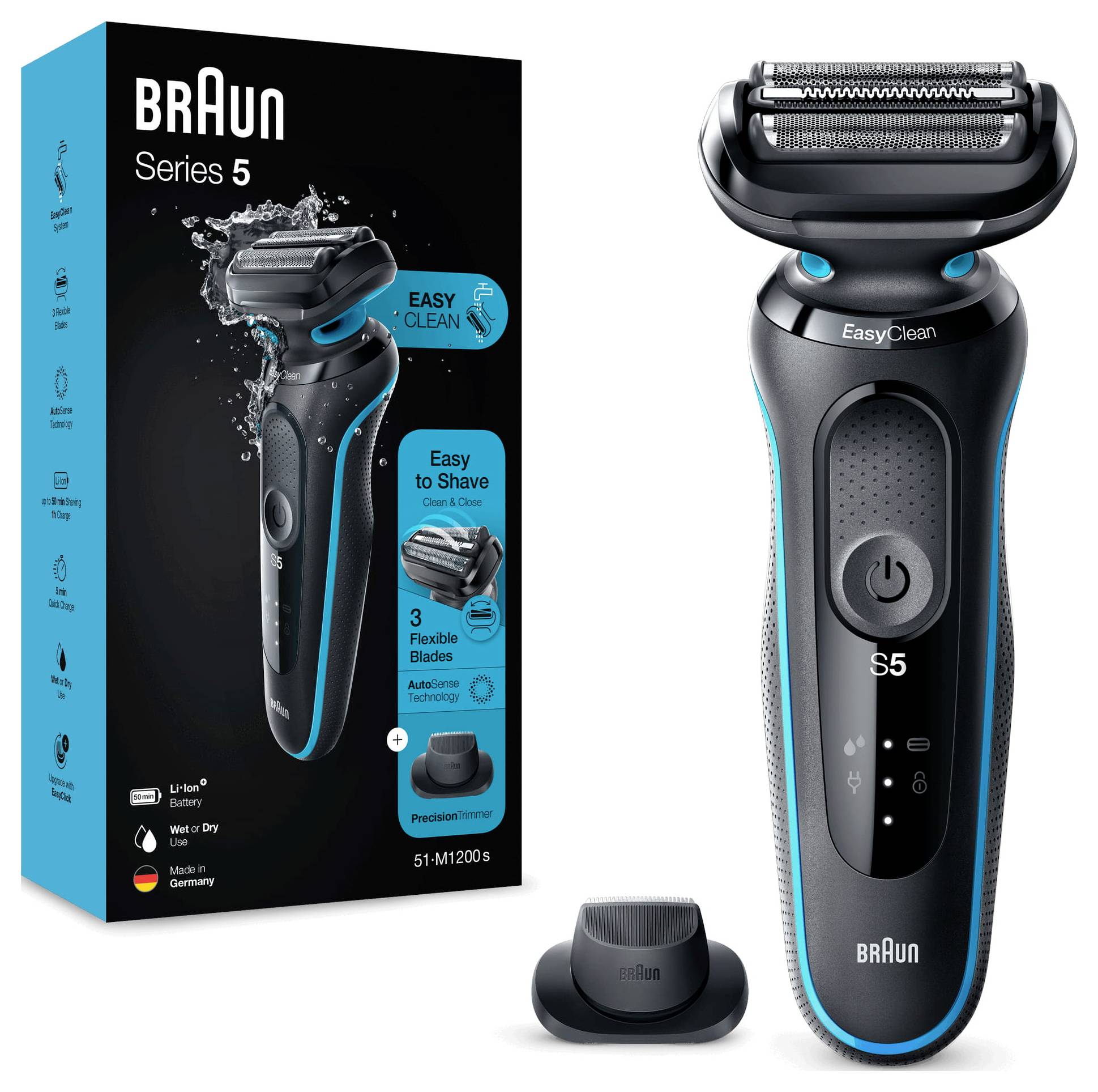Braun 51-M1200s foliový zastřihovač černá, modrá-2