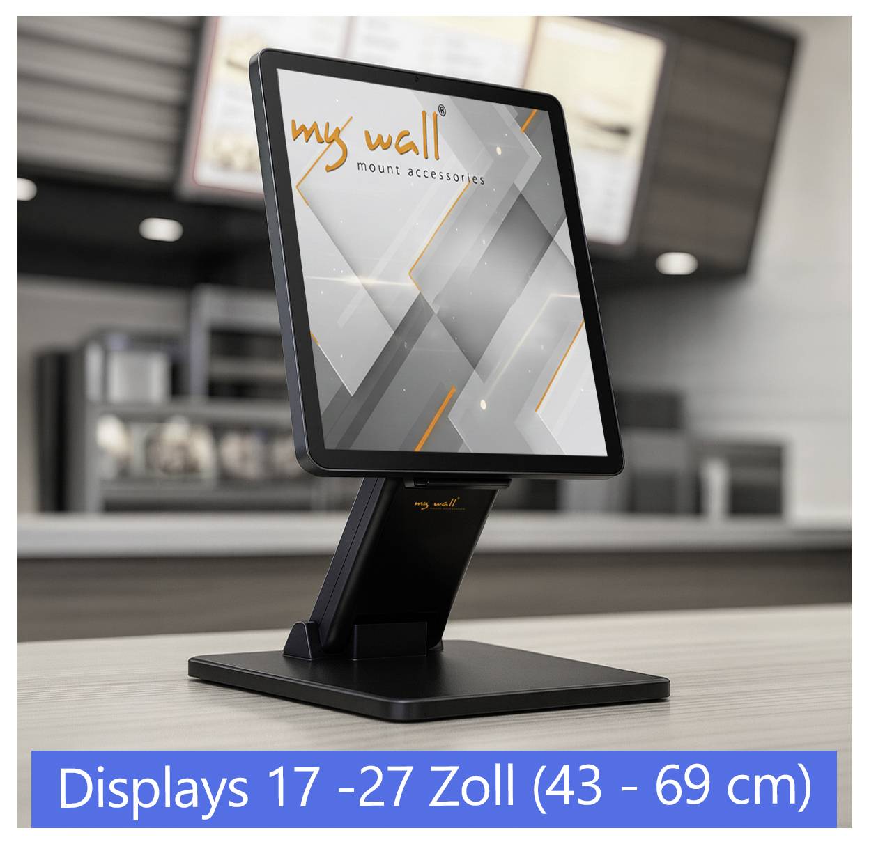 Stojan na stůl pro monitory; vhodný pro displeje 17–27 palců (43–69 cm).