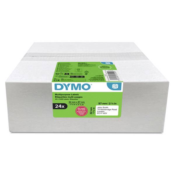 DYMO etikety v roli 57 x 32 mm  bílá 24 role přemístitelné 2223590 víceúčelové etikety