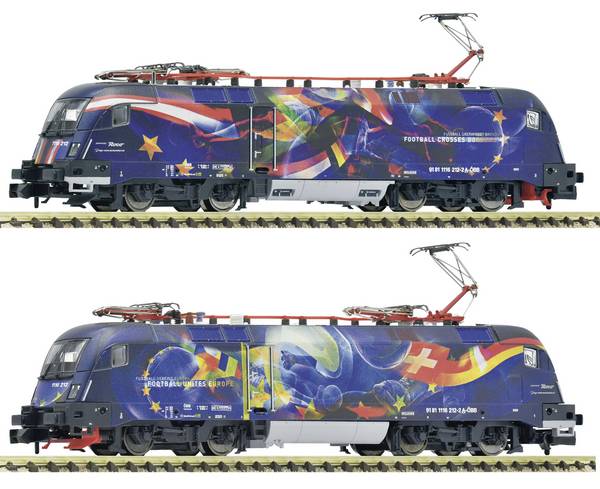 Fleischmann 7560070 N elektrická lokomotiva 1116 212-2 „fotbal sjednocuje Evropu“, ÖBB