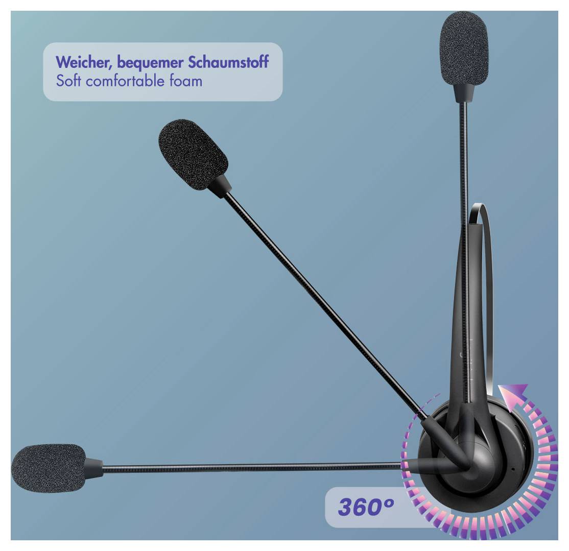 LogiLink BT0075 sluchátka otevřená (On Ear) Bluetooth® černá-2